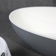 Ocean 1700mm Stone Matte White Freestanding Bath Tub - Acqua Bathrooms
