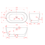 Catania Oval Egg 1400mm Matte White Designer Freestanding Bath Tub - Acqua Bathrooms