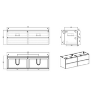 Avia 1500mm Double Natural Oak Wall Hung Vanity - Acqua Bathrooms