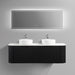 Curva 1500 Curved Double Matte Black Fluted Wall Hung Vanity - Acqua Bathrooms