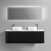 Curva 1500 Curved Double Matte Black Fluted Wall Hung Vanity - Acqua Bathrooms