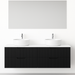 Kelsa 1500 Double Fluted Matte Black Wall Hung Vanity - Acqua Bathrooms