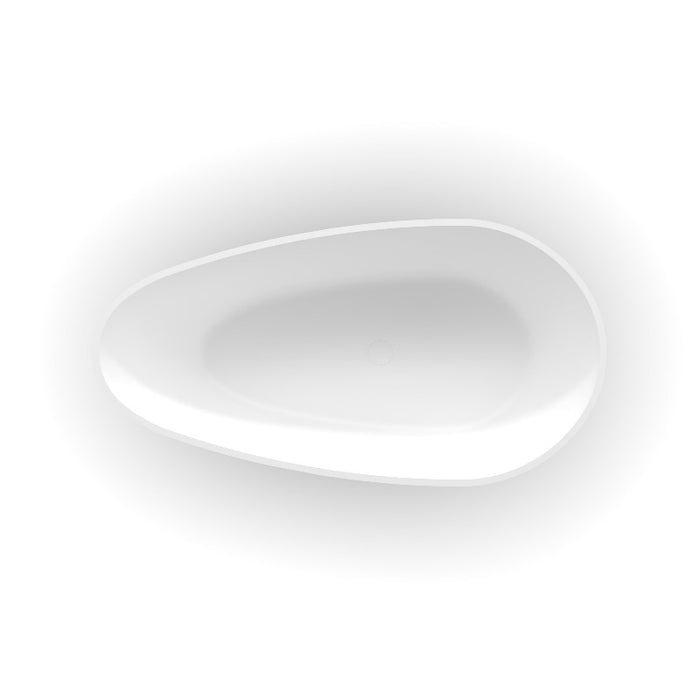 Ocean 1500mm Stone Matte White Freestanding Bath Tub - Acqua Bathrooms