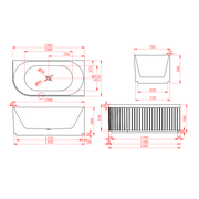 Artemis Fluted 1500mm Matte White Corner Fit Designer Round Freestanding Bath - Acqua Bathrooms