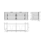 Siena 1500 Curved Double Fluted Matte White Wall Hung Vanity - Acqua Bathrooms