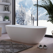 Fiora 1500mm Stone Matte White Freestanding Bath Tub - Acqua Bathrooms