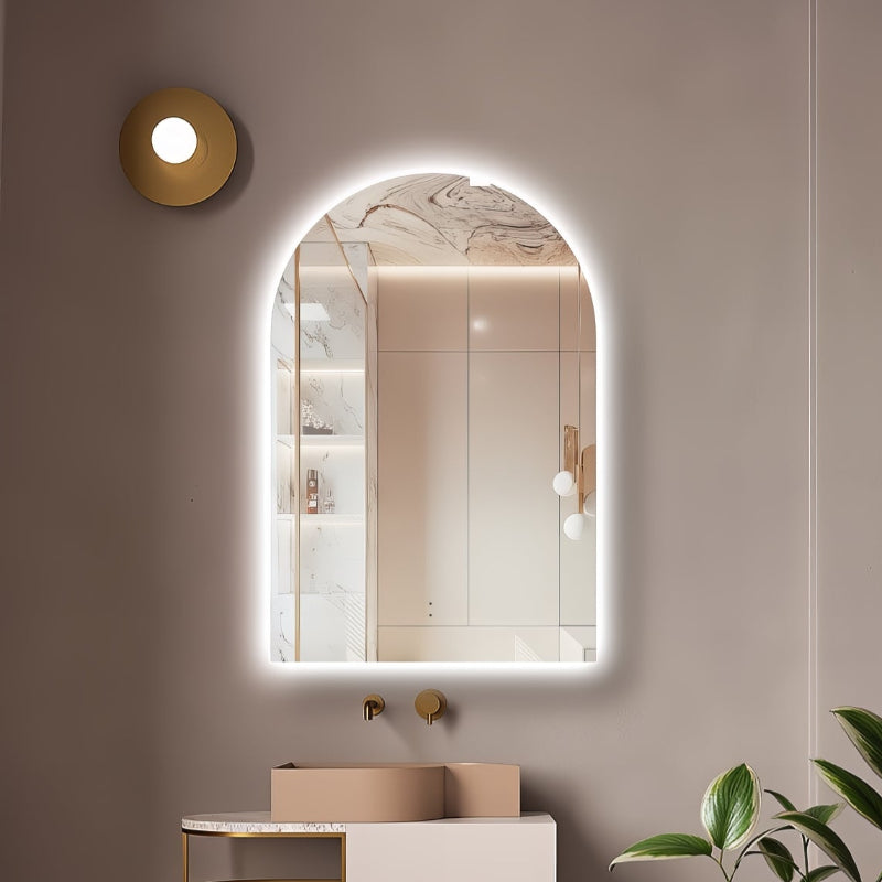 Arched Touchless 600 x 900 LED Mirror - Three Light Temperatures - Acqua Bathrooms