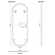 Oval 600 x 1650 LED Mirror - Three Light Temperatures - Acqua Bathrooms