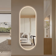 Oval 600 x 1650 LED Mirror - Three Light Temperatures - Acqua Bathrooms