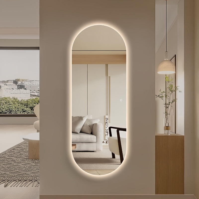 Oval 600 x 1650 LED Mirror - Three Light Temperatures - Acqua Bathrooms