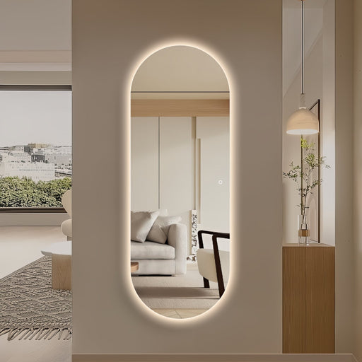 Oval 600 x 1650 LED Mirror - Three Light Temperatures - Acqua Bathrooms
