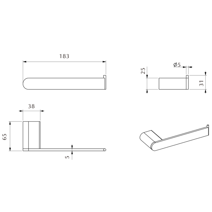 Beki / Lantra French Gold Toilet Paper Holder