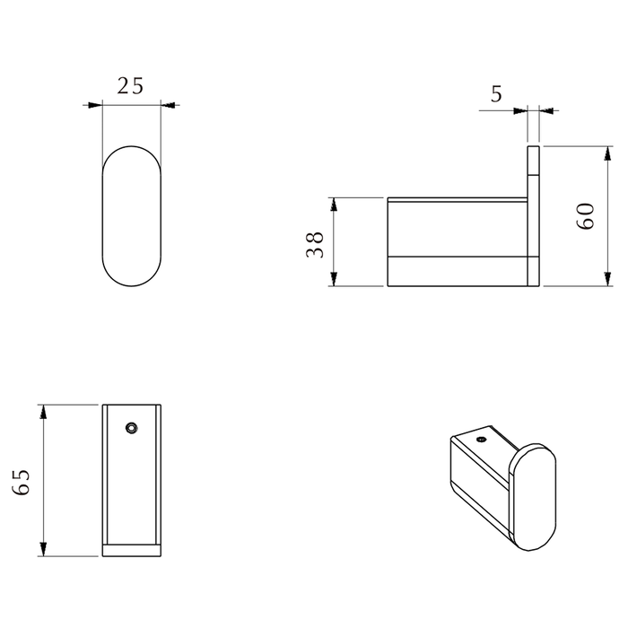 Beki / Lantra Gun Metal Robe Hook