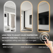 Arched 600 x 1650 LED Mirror - Three Light Temperatures - Acqua Bathrooms