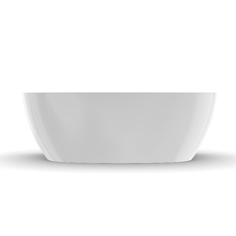 Delta 1700mm Gloss White Back to Wall Oval Freestanding Bath Tub - Acqua Bathrooms