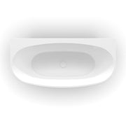 Delta 1700mm Gloss White Back to Wall Oval Freestanding Bath Tub - Acqua Bathrooms