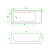 Corner 1700 Left Fit Freestanding Bath Tub - Acqua Bathrooms