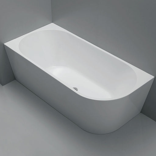 Luna 1700mm Left Corner Gloss White Freestanding Bath - Acqua Bathrooms