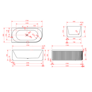 Artemis Fluted 1700mm Matte White Corner Fit Designer Round Freestanding Bath - Acqua Bathrooms