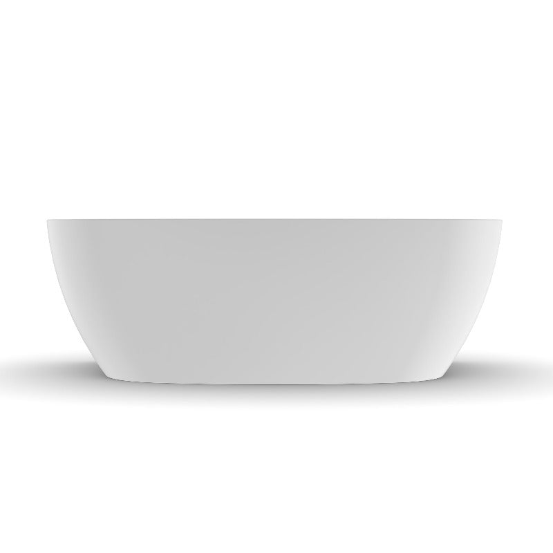 Delta 1700mm Matte White Back to Wall Oval Freestanding Bath Tub - Acqua Bathrooms