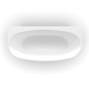 Delta 1700mm Matte White Back to Wall Oval Freestanding Bath Tub - Acqua Bathrooms