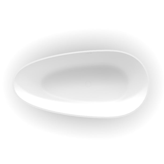 Ocean 1700mm Stone Matte White Freestanding Bath Tub - Acqua Bathrooms