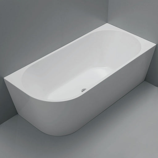 Luna 1700mm Right Corner Gloss White Freestanding Bath - Acqua Bathrooms
