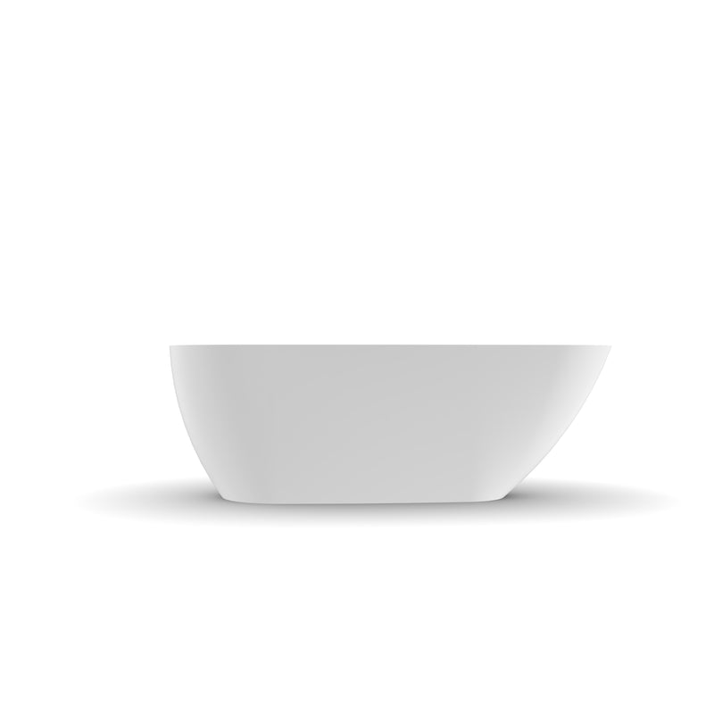 Odessa 1700mm Oval Asymmetrical Matte White Freestanding Bath Tub - Acqua Bathrooms