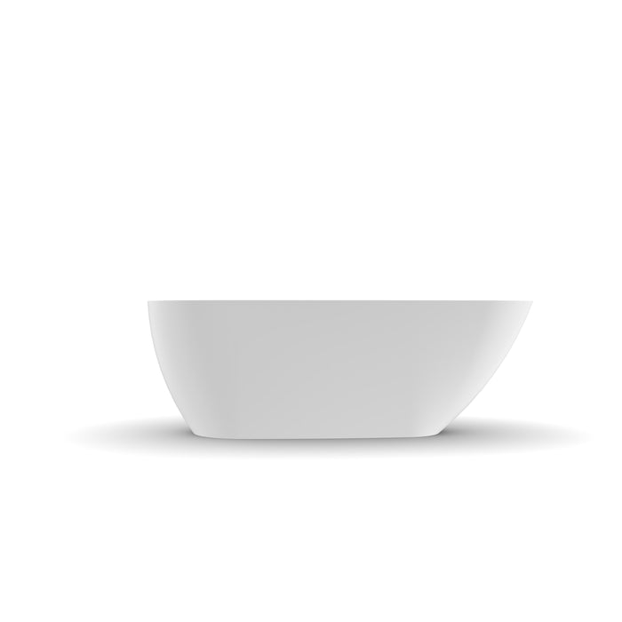 Odessa 1700mm Oval Asymmetrical Matte White Freestanding Bath Tub - Acqua Bathrooms