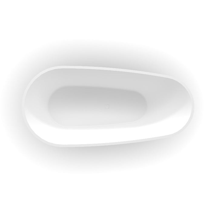 Odessa 1700mm Oval Asymmetrical Matte White Freestanding Bath Tub - Acqua Bathrooms