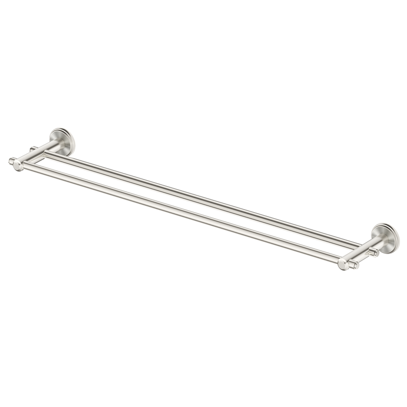 Mica Brushed Nickel Heritage Double Towel Rail - 600mm