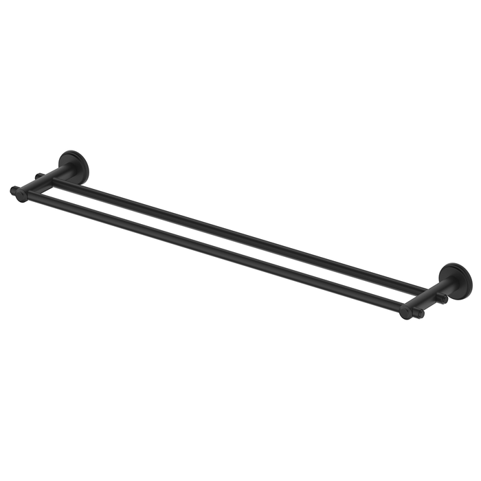 Mica Matte Black Heritage Double Towel Rail - 800mm