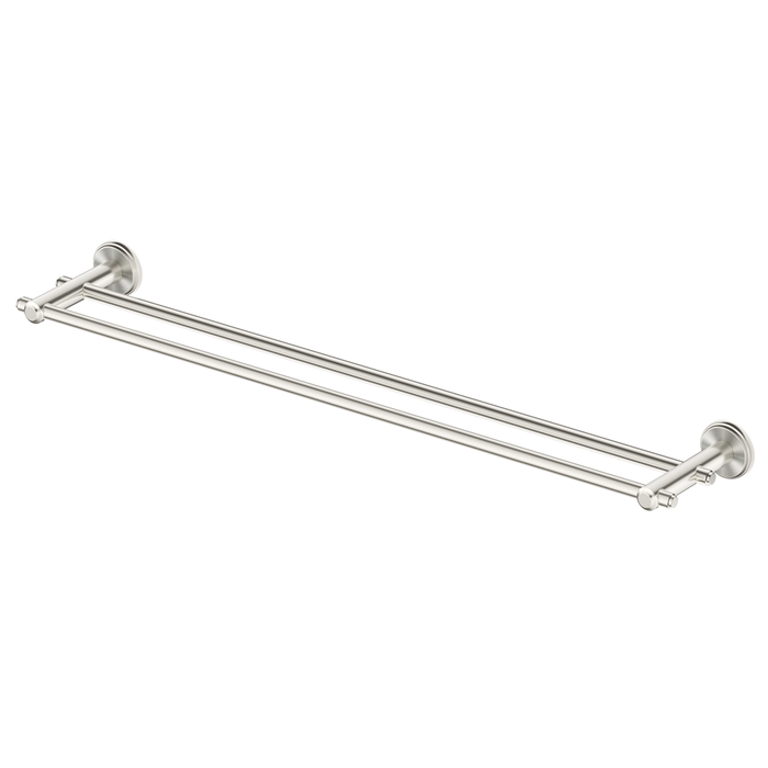 Mica Brushed Nickel Heritage Double Towel Rail - 800mm