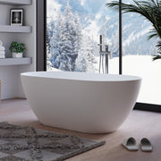 Fiora 1750mm Stone Matte White Freestanding Bath Tub - Acqua Bathrooms