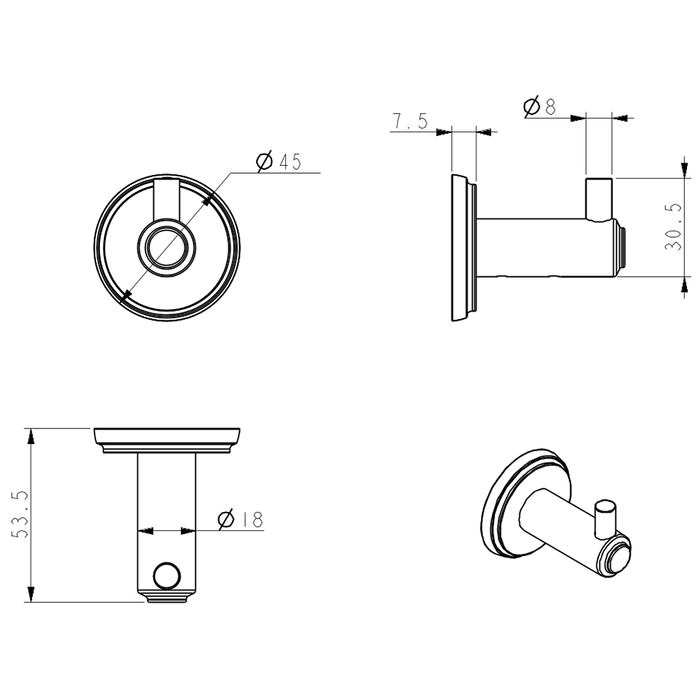 Mica French Gold Heritage Robe Hook