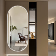 Oval 800 x 1800 LED Mirror - Three Light Temperatures - Acqua Bathrooms