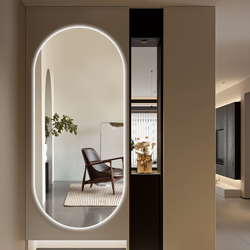 Oval 800 x 1800 LED Mirror - Three Light Temperatures - Acqua Bathrooms