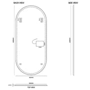 Oval 800 x 1800 LED Mirror - Three Light Temperatures - Acqua Bathrooms