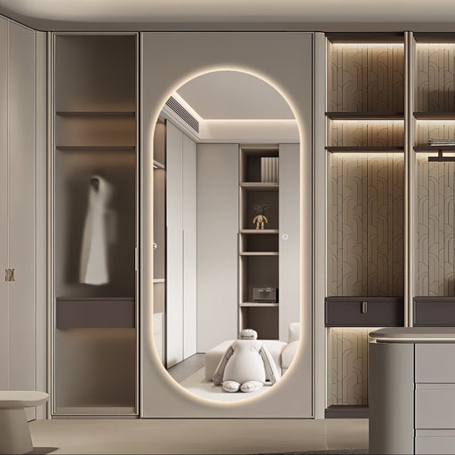 Oval 800 x 1800 LED Mirror - Three Light Temperatures - Acqua Bathrooms