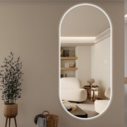 Oval 800 x 1800 LED Mirror - Three Light Temperatures - Acqua Bathrooms