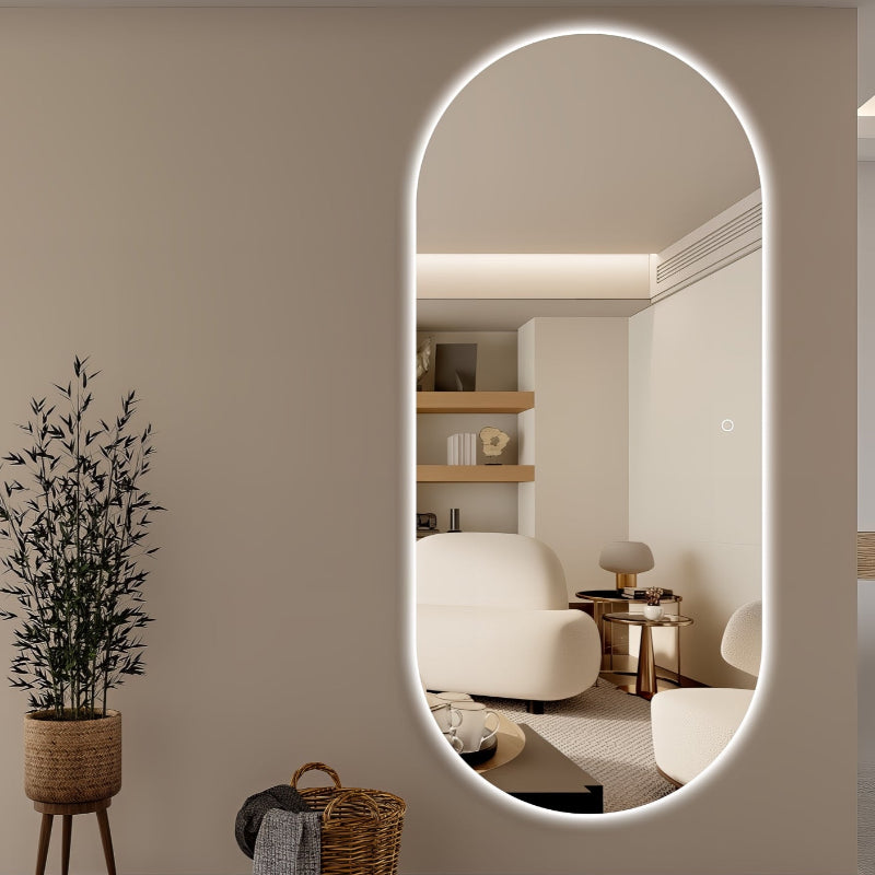 Oval 800 x 1800 LED Mirror - Three Light Temperatures - Acqua Bathrooms