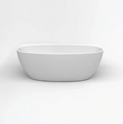 Oval Egg Shape 1700mm Gloss White Back to Wall Freestanding Bath - Acqua Bathrooms