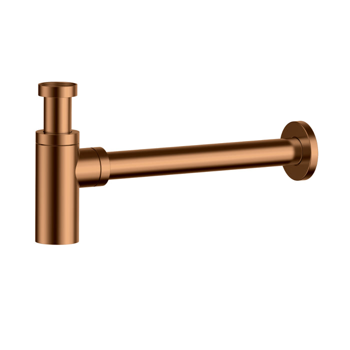 Brushed Copper 32mm Round Bottle Trap Waste