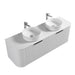 Curva 1500 Curved Double Matte White Fluted Wall Hung Vanity - Acqua Bathrooms