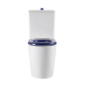 Cesena Care Rimless Care Toilet Suite - Blue Seat & Raised Button - Acqua Bathrooms