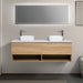 Nesta 1500 Natural Oak Double Wall Hung Vanity With Shelf - Acqua Bathrooms