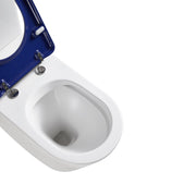 Cesena Care Rimless Care Toilet Suite - Blue Seat & Raised Button - Acqua Bathrooms
