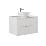 Kelsa 750 Fluted Matte White Wall Hung Vanity - Acqua Bathrooms