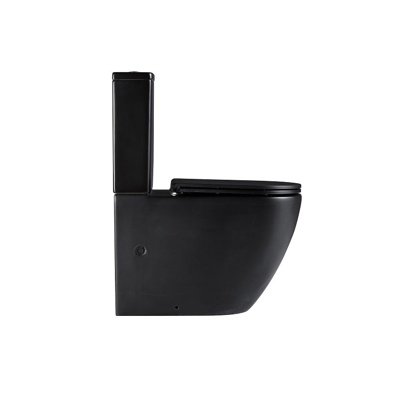 Cremona Matte Black Vortex Tornado Rimless Toilet Suite By Indulge® - Acqua Bathrooms