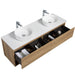 Nesta 1500 Natural Oak Double Wall Hung Vanity With Shelf - Acqua Bathrooms